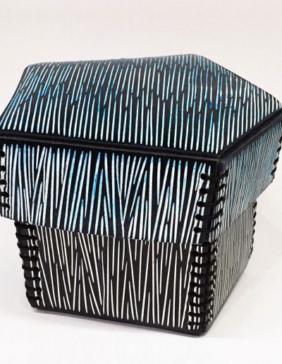 Janine Partington, Field Box 1 - stitched leather box - £120 - 9x11x11cm