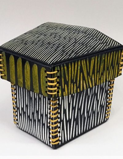 Janine Partington, Field Box 2 - stitched leather box - £120 - 9x10x10cm