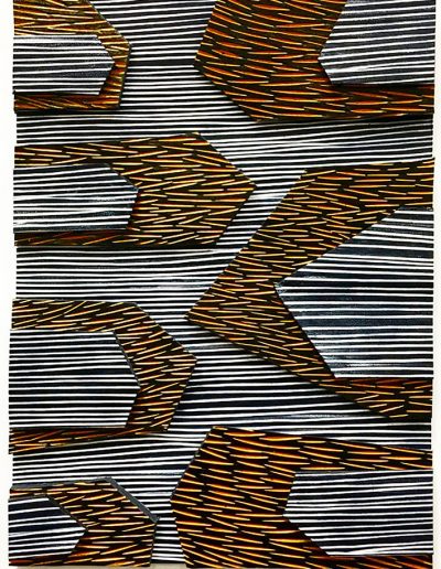 Janine Partington, Layered Composition No1 - £180, 22x16cm, 26x36cm framed, MDF block